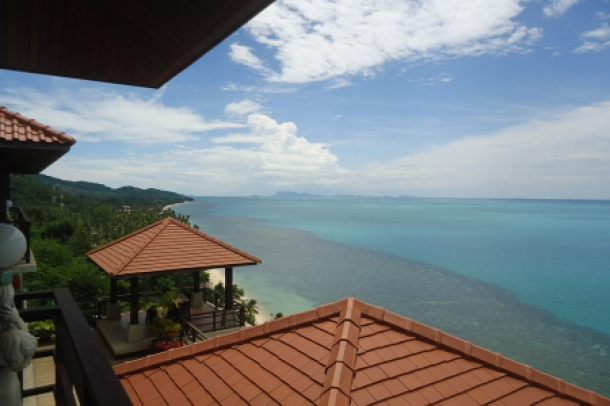 Exceptional Panoramic Views from this Ocean Front Villa On 2 Rai at Ban Tai, Maenam Beach-12
